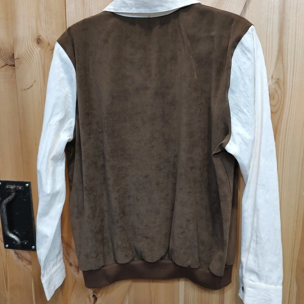 Alfred‎ Dunner Sz 14 Y2K Embroidered Floral Vest Blouse Brown Cottagecore Boho